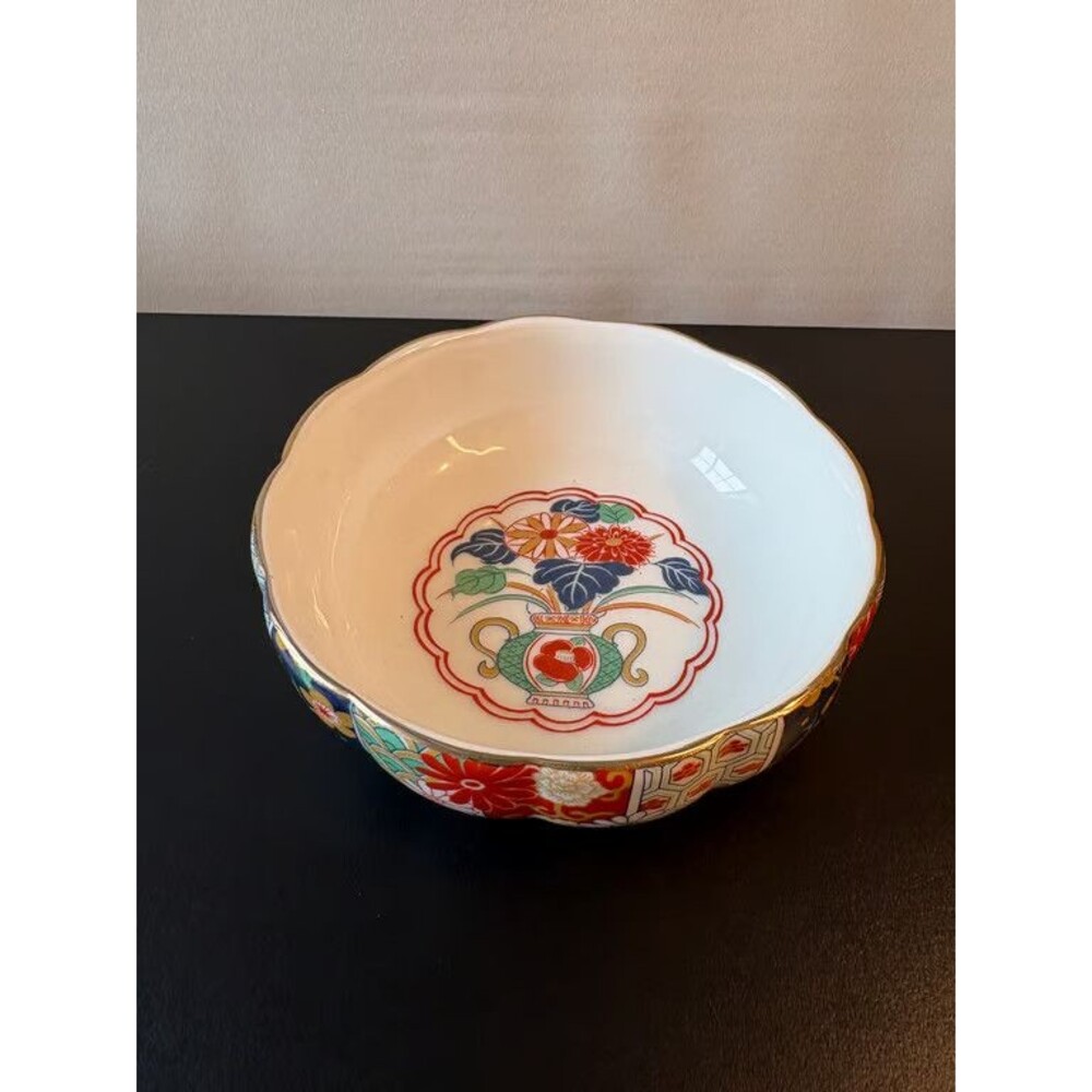 Arita Japan Imari Style Porcelain Bowl Floral Multicolor